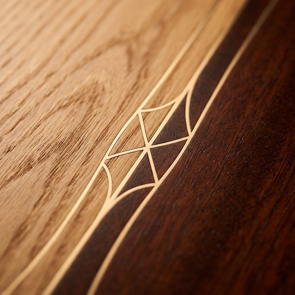 Wood grain cabinet drawers with profile lighting